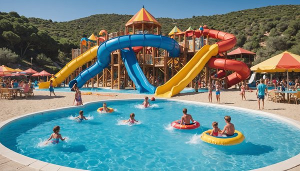 Que faire avec les enfants dans le parc aquatique d'un camping à Calvi en Corse ?