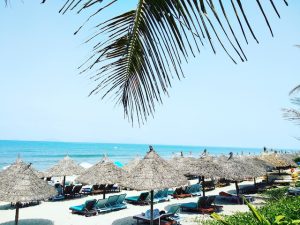 Les parasols sur la plage